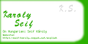 karoly seif business card